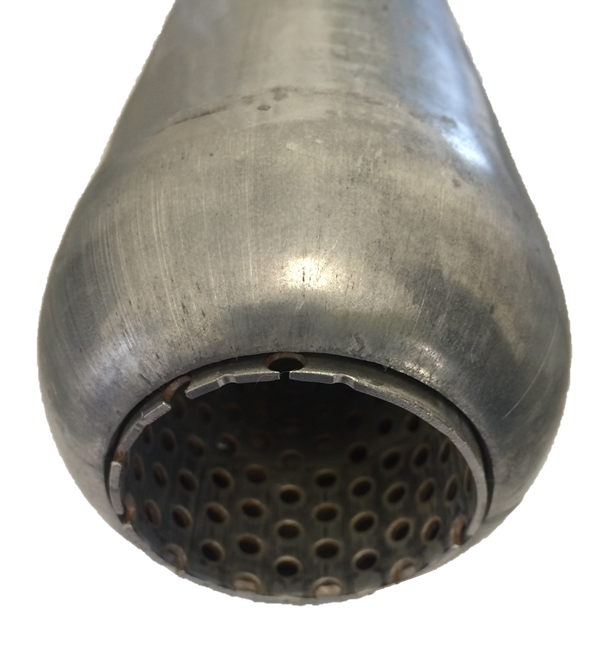 2 1/2" Inlet 15" Long Hotdog Muffler Resonator Perforated Tube Mild