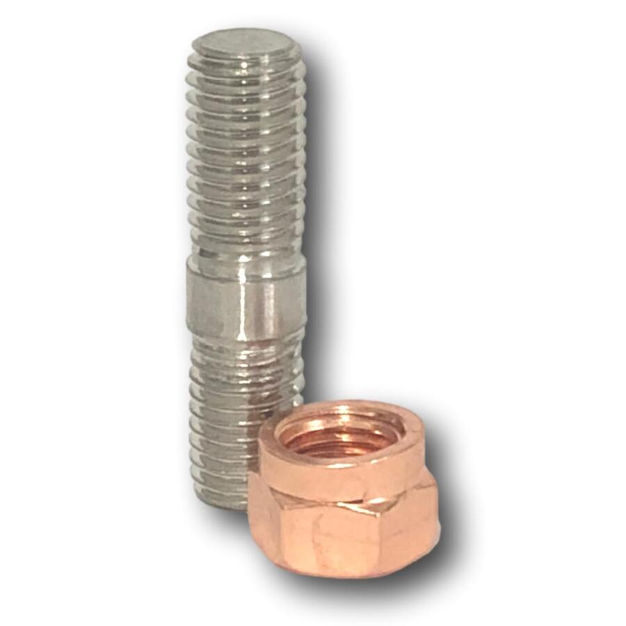 Turbo Stud & Copper Lock Nut Kit – M10 X 1.25 X 40mm, Set Of 6 For Dump Pipe Installations