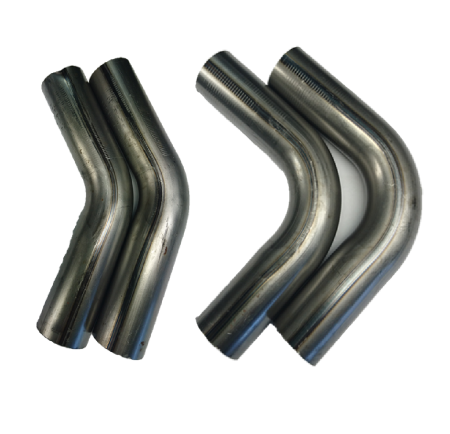 Kit of 4, 4"Inch Mandrel Bends Exhaust Pipe Mild Steel 2 X 45 & 2 X 90