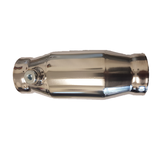 2 1/4" STAINLESS STEEL BULLET CAT CONVERTER WITH O2 BUNG - 100 CELL HIGH FLOW