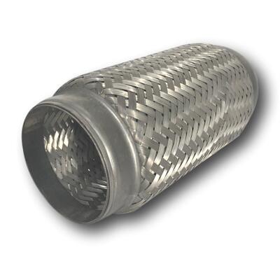 EXHAUST FLEX BELLOW 3 1/2" x 8" STAINLESS STEEL DOUBLE BRAID