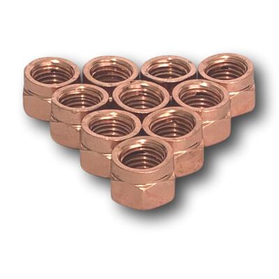 COPPER LOCK NUT FOR TURBO / MANIFOLD / DUMP PIPE SET OF 10 - M10 X 1.50