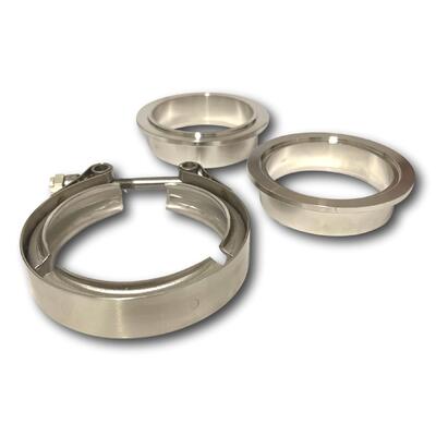VBAND 3" STAINLESS STEEL FLANGE & CLAMP SET WITH A PLATED SELF LOCKING NUT